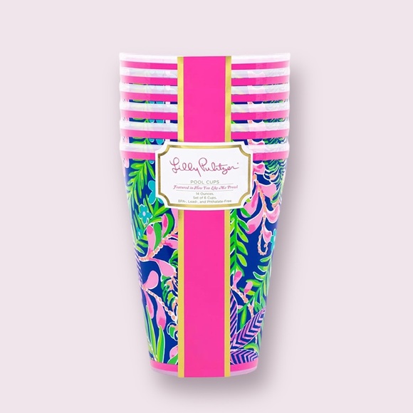 Lilly Pulitzer | Dining | Lilly Pulitzer 6 Pack Reusable Plastic Pool ...